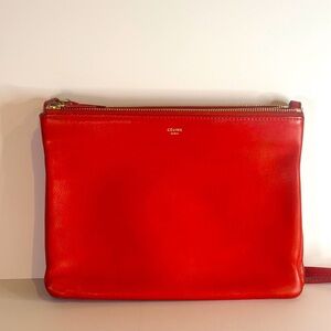 Céline Trio Crossbody Bag – Red Calfskin – Phoebe Philo Era – Authentic Designer